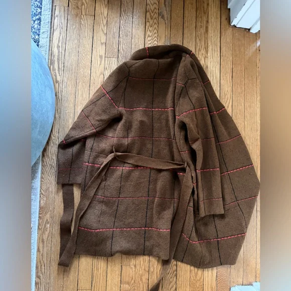 Time and Tru Brown Plaid Cardigan - Size Medium - Picture 3 of 3